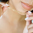 Croissant Twisted Link Chain Necklace