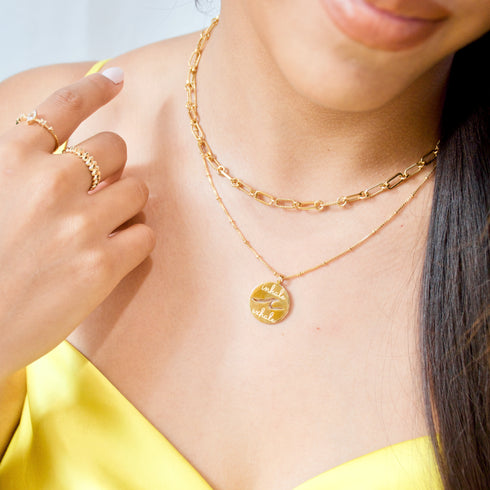 Croissant Twisted Link Chain Necklace