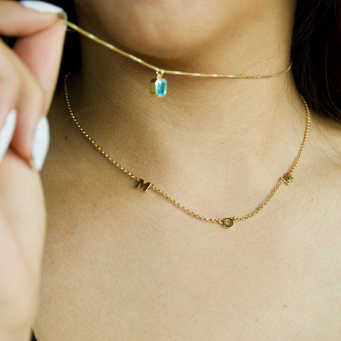 MOM letter necklace