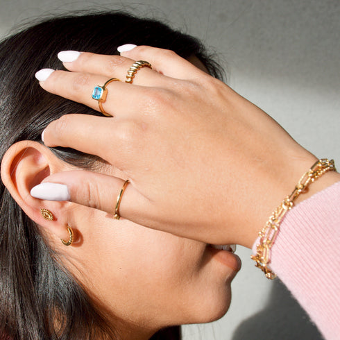 Swiss Blue Topaz December Birthstone Ring