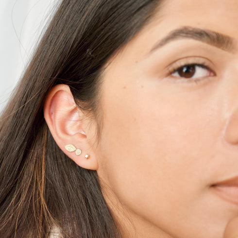 Hammered Disc Stud Earrings