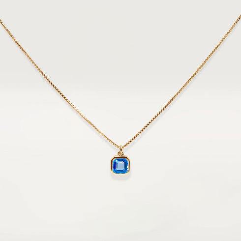 December Birthstone Blue Topaz Necklace